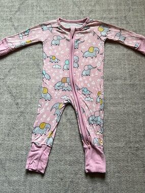 Little Sleepies Pink Elephant Snuggles Halloween Bamboo Zippy Pajamas (Newborn)
